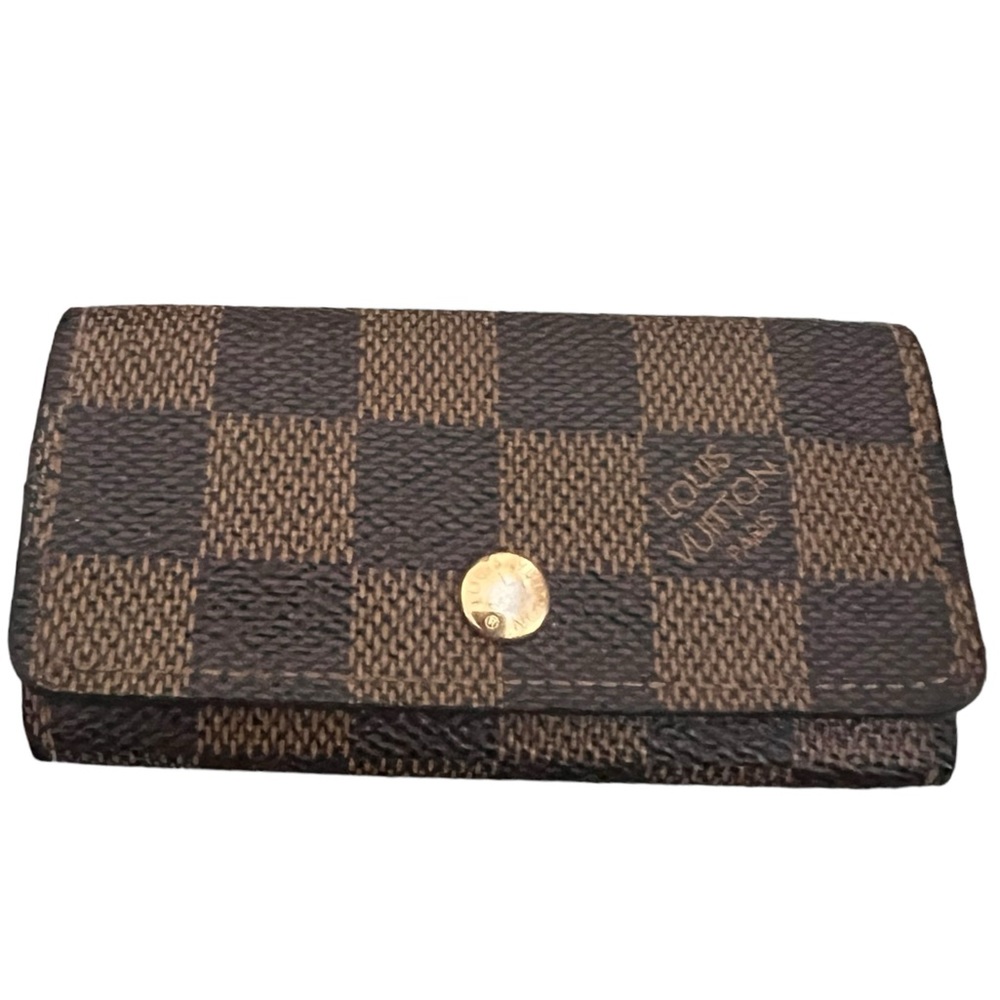 LOUIS VUITTON 4 Key Multicles Holder Damier Ebene Brown